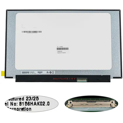 фото, Матриця 15.6 B156HAK02.0 H/W: 8C touch (1920*1080, 40pin(eDP, IPS), LED, SLIM(без планок та вушок), матова, роз'єм праворуч знизу)