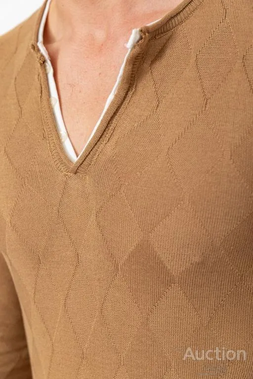 Свитер мужской, цвет коричневый, 235R2010 Де купити