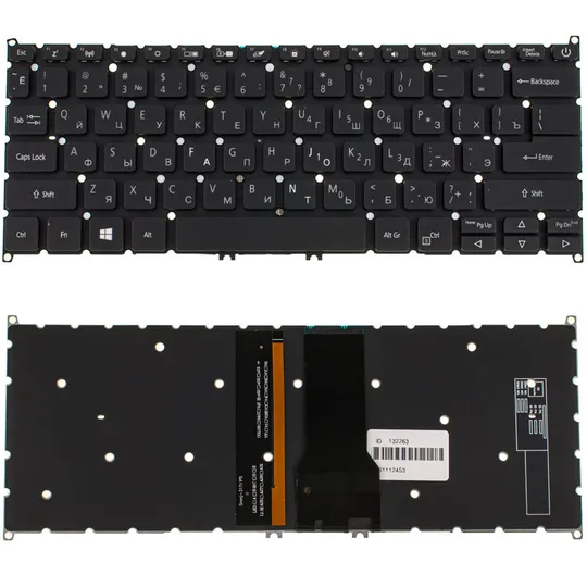 Клавіатура для ноутбука ACER (AS: SF314-54) rus, black, без кадру, підсвічування клавіш Ціна