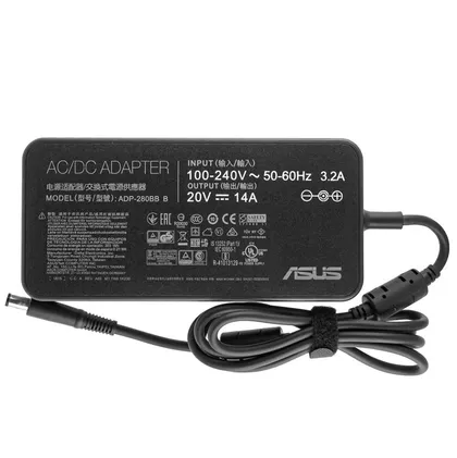 фото, Оригінальний блок живлення для ноутбука MSI 20V, 14A, 280W, 7.4*5.0mm, Black, OVALE