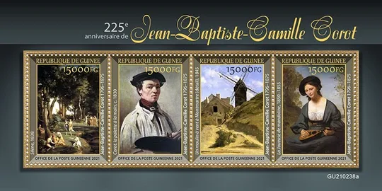 Купити Гвинея - Живопись-Жан Батиста-Камиль Коро-2021.Чистый полный красивый комплект-Блок+М/Лист.MNH.