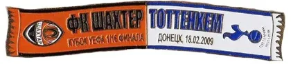 фото, Футбол серия значков шарфы Шахтер Донецк (значок № 13). Кубок УЕФА 2008-09 ФК Шахтер Донецк - Тоттенхэм Англия