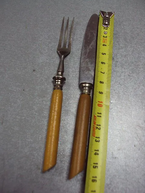 Купити Столовые приборы десертный набор вилка и нож Solingen Rostfrei металл дерево длина 15 и 16 см №13270