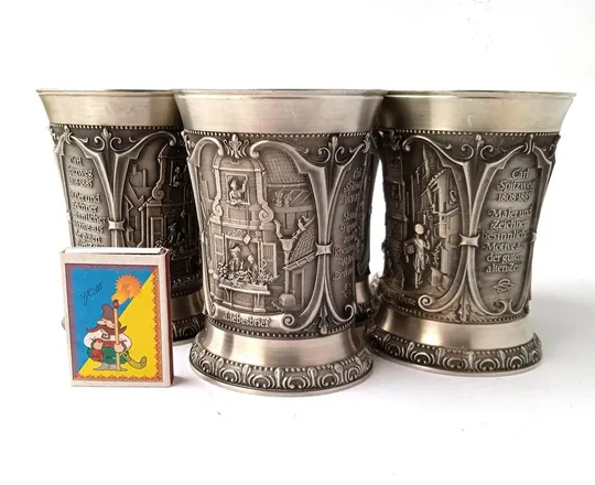 Олов&#039;яні келихи К. Шпіцвег 6 штук 250 мл WMF Germany Yz11 Недорого