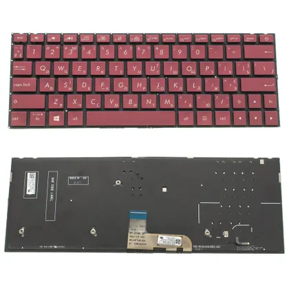 фото, Клавіатура для ноутбука ASUS (UX333 series) rus, wine, без фрейма, підсвічування клавіш