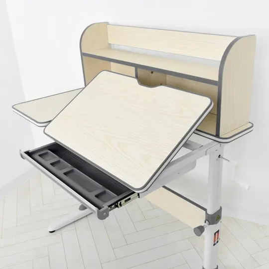 Детская Парта Bambi M 4804(W)-11, с надстройкой, выдвижной ящик, регулируемая высота (Серый) Продаж