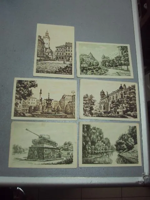 открытка львов 1956 самбур чеканов лот 6 шт №4594 Продаж