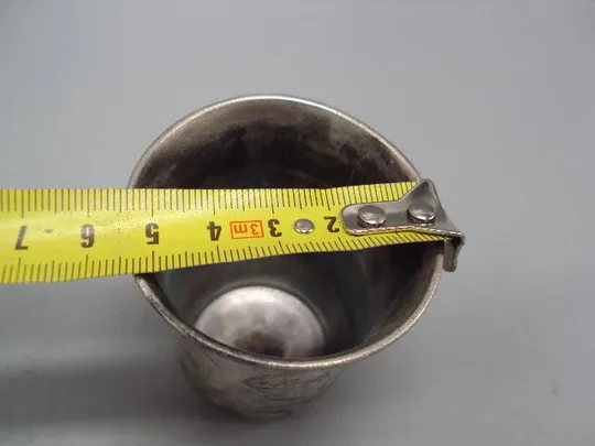 Купити Рюмка стопка узор архитектура и цветы серебро 84 проба А.В 1896 вес 38,62 г размер 6,5х5,3 см №14326