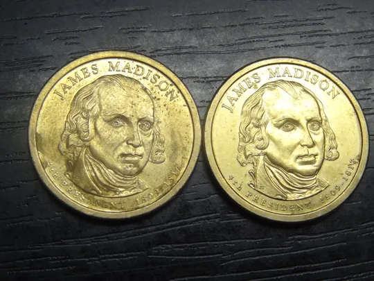 1 долар 2007 США Джеймс Медісон (два різновиди) Ціна