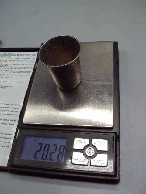 Рюмка стопка узор архитектура серебро 84 проба клеймо голова вес 20,28 г размер 4,7х3,9 см №321 Характеристики