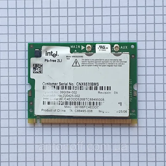 Wi Fi модуль Intel Pb-free 2Li WM3B2200BG mini PCI для ноутбука Ціна