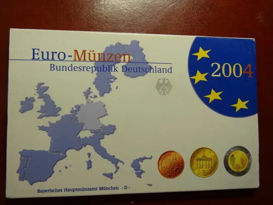 Комплект євромонет Німеччини 2004 D (повний комплект) UNC З аукціону