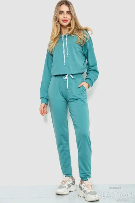 Спорт костюм женский однотонный, цвет оливковый, 182R011-1 Ціна