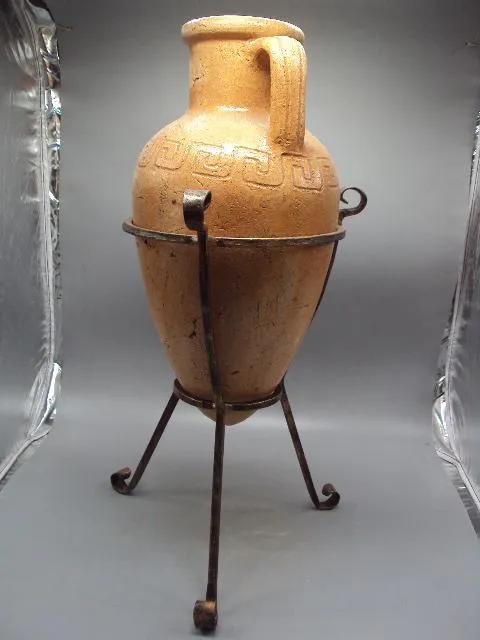 Амфора на подставке глина металл ваза размеры 11 х 38,5-39 см, подставка высота 35,7 х 39,6 см №4184 Характеристики