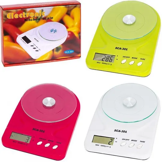Купити Электронные кухонные весы на 7 кг с стеклянной платформой Розовый