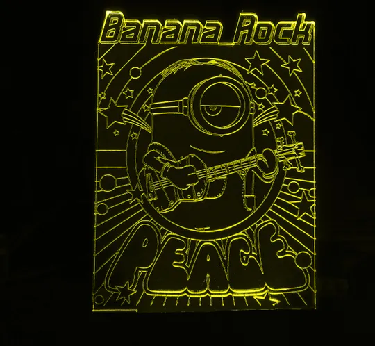 Акриловий світильник-нічник Міньйон Банана рок жовтий tty-n001258 Ціна