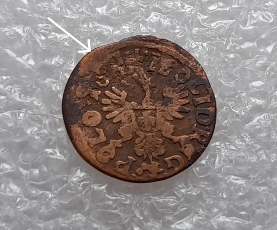 (411) Унікальний солід 1663 рік випуску на реверсі та аверсі !!! (боратинка, солид) З аукціону