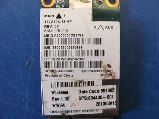 номер0116-47 Wi-Fi модуль (адаптер) MC8355 634400-001 для HP ELITEBOOK 2570P 2560P 8470p 8460p 250 G4 8770w 8760w оригінал Де купити