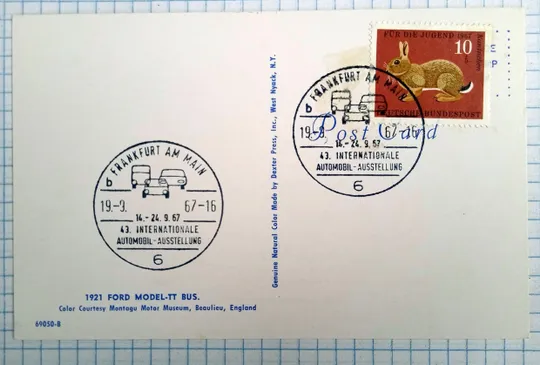 Поштові картки Ретроавто 2 шт. зі спецпогашенням 19.09.1967 Німеччина Fa Інтернет-аукціон