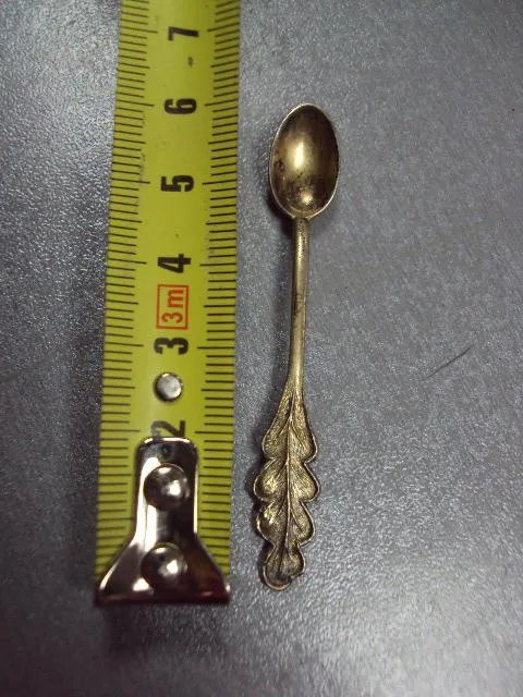 Купити Ложка ложечка для специй желудь с листиком серебро 875 проба ссср позолота 6 см вес 4,07 г №11841