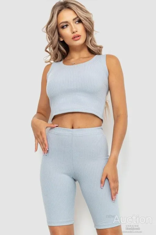 Костюм женский в рубчик повседневный, цвет серый, 214R700 Ціна