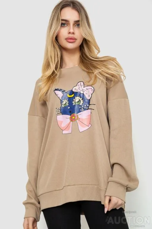 Батник женский, цвет темно-бежевый, 129R1425-99 Ціна