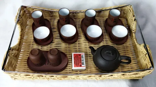 Китайский набор для чайной церемонии 4 чайные пары + чайник + поднос З аукціону