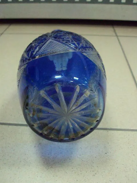 Графин хрусталь кобальтовое стекло высота 25,5 см, с крышкой 32,5 см (скол на крышке) №11579 Характеристики