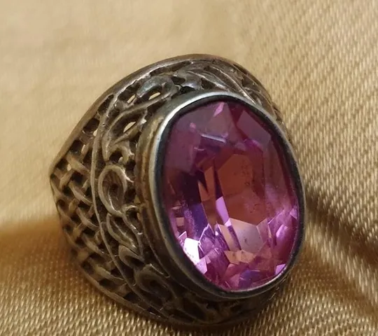Oчень красивое серебряное кольцо СССР с розовым камнем ТОПАЗОМ разм 19-19,5  tn347 Продаж