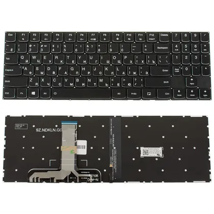 фото, Клавіатура для ноутбука LENOVO (Legion: Y530-15) rus, black, без фрейма, підсвічування клавіш(оригінал) (white bezzel)