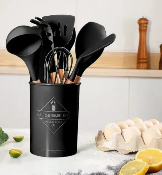 Купити Набор принадлежностей для кухни 12 предметов Kitchen Set, RD-1204 Кухонный набор в стакане Черный