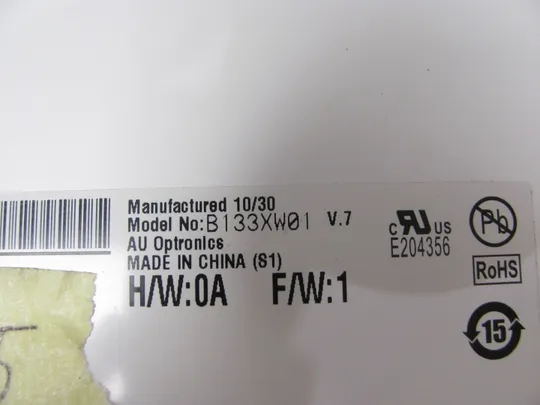 МР13-14 матриця  B133XW01 V.7 V.2 13.3" WXGA/HD Ready Flat  LVDS 40 pin TN a-Si TFT-LCD , LCM З аукціону