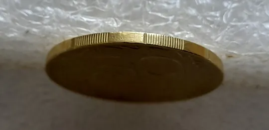 (7934) 50 копійок 1992 1БАм роздвоєний кант по всій довжині кола аверса, облой (50 копеек 1992 брак) 1БАд Недорого