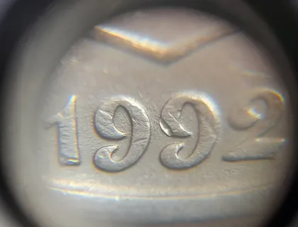 фото, (4273) 25 копійок 1992 2(52)ВАм брак по каталогу В.Шекені (25 копеек 1992 бублики)
