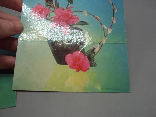 Открытка цветы в вазе Азалия и верба композиция Н. Минченко фото Р. Якименка 1976 г лот 2 шт №18013 Де купити