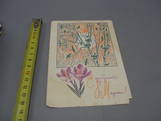Открытка С праздником 8 марта природа птички на дереве худ. Б. Пармеев и Ю. Косоруков 1969 г №17942 Ціна