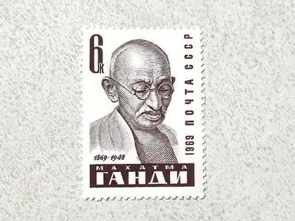 фото, Поштова марка СРСР " 100 років від дня народження Мохандаса Карамчанда Ганді " 1969 рік **