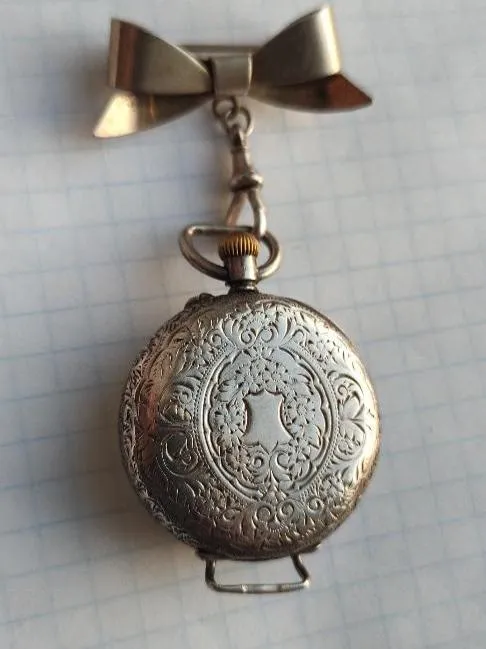 Купити Старинные карманные часы, часы-брошь из серебра 925 пробы, не рабочие ms356