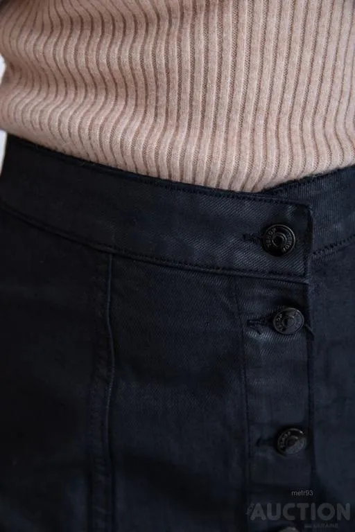 Джинсовая мини-юбка, черного цвета, на пуговицах, 164R101 Інтернет-аукціон