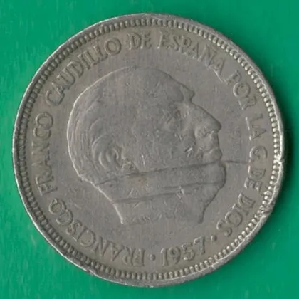 фото, 5 песет 1957 (1960) року Іспанія [М]