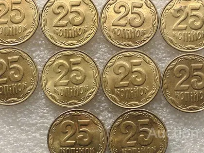 фото, 25 копійок 2014 рік Україна " Штемпельний Блиск 10 штук одним лотом " (15...)