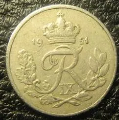 10 оре 1951 Данія Ціна