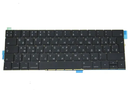Клавиатура для APPLE A1707 Touch Bar MPTU2, MPTR2 (2016, 2017) (RU BLACK, Вертикальный Enter с подс З аукціону