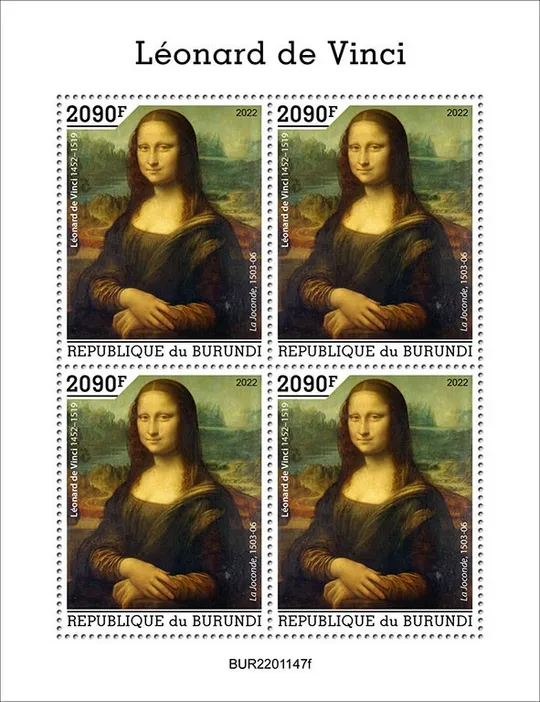 Купити Бурунди-Леонардо да Винчи-.2022.Чистый полный красивый комплект  2 М/Листа + серия 1 марка.MNH.