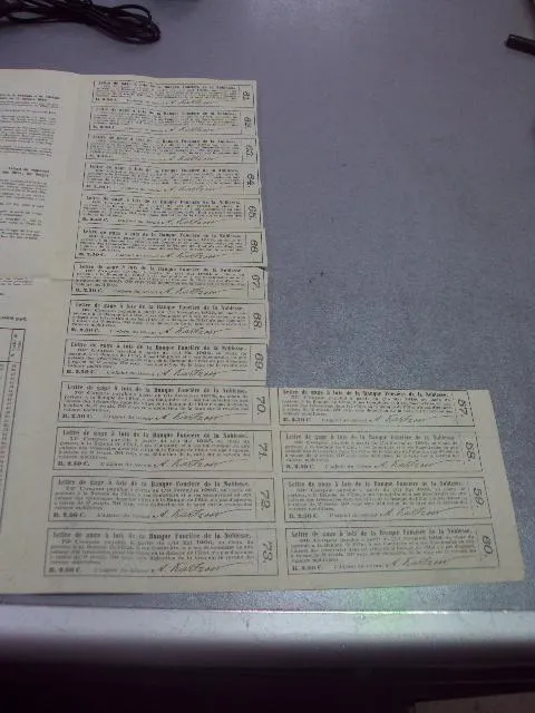 закладной лист 100 рублей государственного дворянского земельного банка 1889 год с купонами №577 Недорого