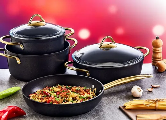 Набор посуды OMS 3019-BlaСk 7 предметов Ціна