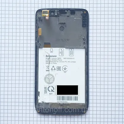 фото, LCD дисплейний модуль Lenovo S650 з рамкою оригінал з розборки