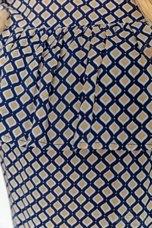 Платье с принтом, цвет сине-бежевый, 230R24-3 Де купити