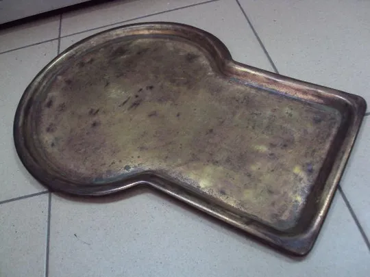 Поднос замочная скважина для самовара латунь клеймо Т.К. длина 42,5 см №11488 Де купити