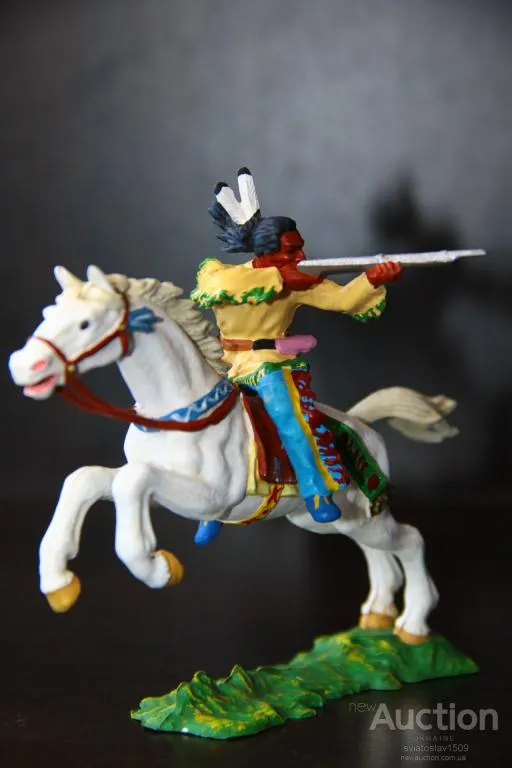 индеец стрелок на скачущей лошади ELASTOLIN 70мм ФРГ №54656 З аукціону